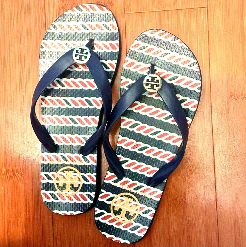 Tory Burch Royal Blue Flip Flops/Slippers Size 38 US6